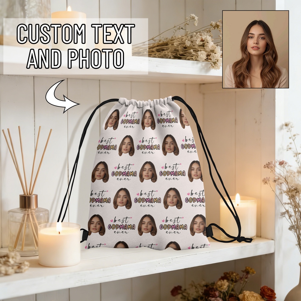 Photographic Memory - Personalized Custom Face Photo Text Drawstring