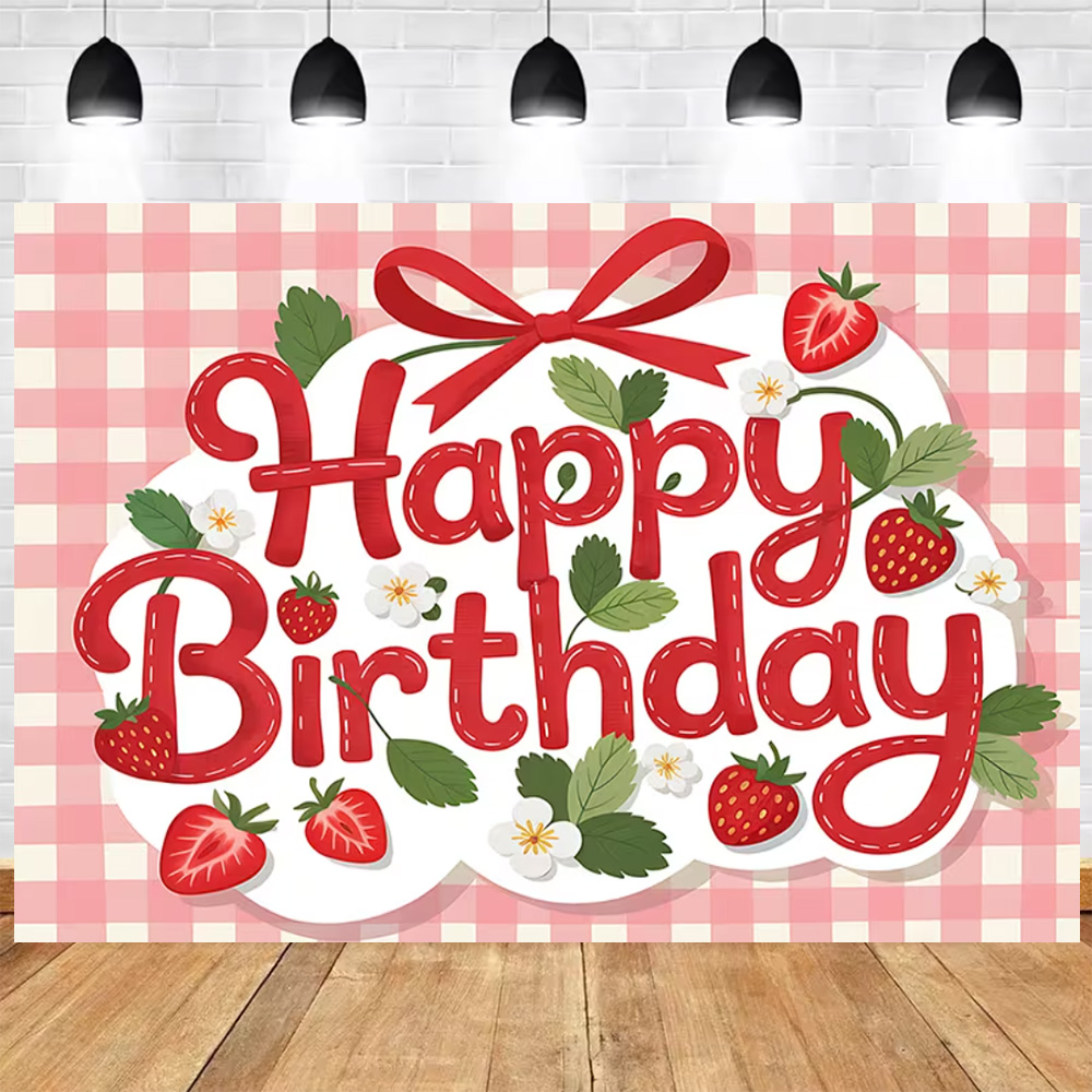 Sweet Strawberry Happy Birthda - Photography Cheat Sheet ulasan dan harga