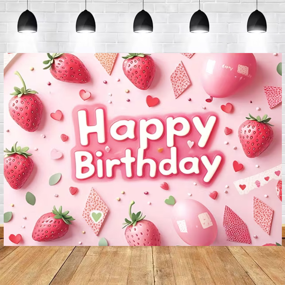 Sweet Strawberry Happy Birthda - Photography Cheat Sheet ulasan dan harga