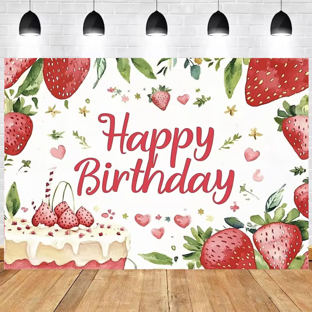Sweet Strawberry Happy Birthda - Photography Cheat Sheet ulasan dan harga