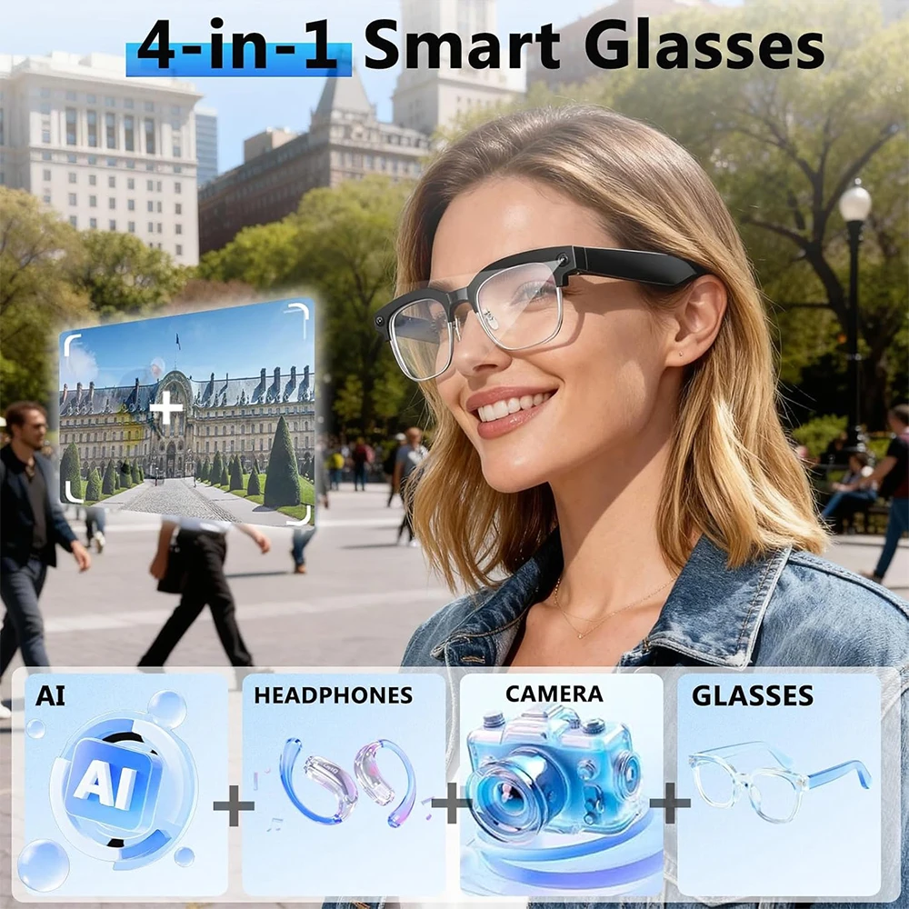 4K Smart AI Glasses 8MP Camera - Photography Japanese ulasan dan harga