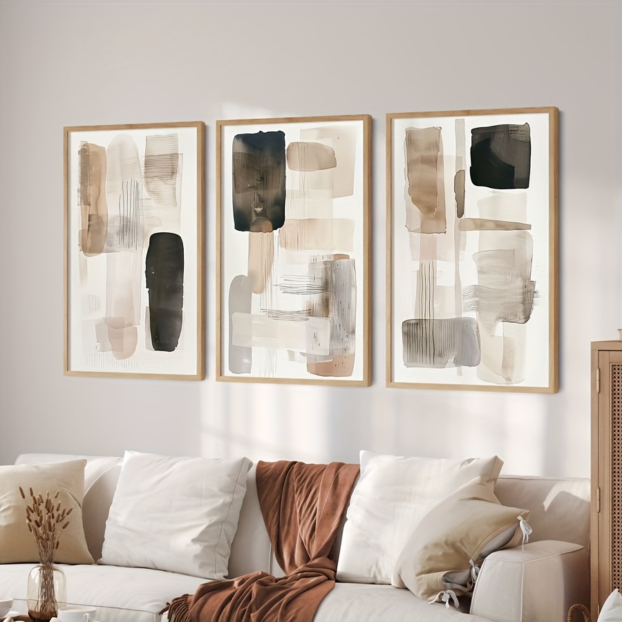 3PC frameless  of Black Beige  - Photography Geometry ulasan dan harga